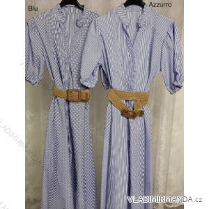 Women's Long Shirt Dress With Belt Short Sleeve (S/M ONE SIZE) ITALIAN FASHION IMPLP2319850013