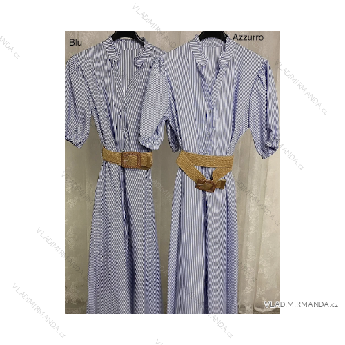 Women's Long Shirt Dress With Belt Short Sleeve (S/M ONE SIZE) ITALIAN FASHION IMPLP2319850013