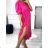 Women's Long Summer Shirt Short Sleeve Dress (S/M ONE SIZE) ITALIAN FASHION IMWY23133