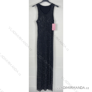 Women's Summer Elegant Sparkly Sequin Sleeveless Long Dress (S/M ONE SIZE) ITALIAN FASHION IMPBB23A12070