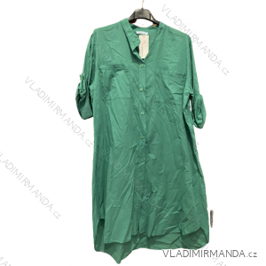 Oversized 3/4 Sleeve Women's Shirt Dress (XL/2XL ONE SIZE) ITALIAN FASHION IM723SEINA