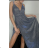 Women's Long Summer Elegant Party Sparkly Sequin Strap Dress (S/M ONE SIZE) ITALIAN FASHION IMPBB23C23703