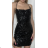 Women's Strappy Sequins Short Summer Elegant Dress (S/M ONE SIZE) ITALIAN FASHION IMPBB24O3837