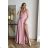 Women's Plus Size (42-46) Long Elegant Party Sleeveless Dress POLISH FASHION PMLBC23265-10 pink 34