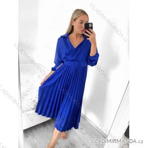 Šaty elegantní dlouhý rukáv dámské (S/M ONE SIZE) ITALSKÁ MÓDA IMWM217234