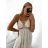 Women's Long Summer Boho Lace Strapless Dress (S/M ONE SIZE) ITALIAN FASHION IM823016