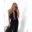 Long elegant jumpsuit with belt variable tie sleeveless women's (S/M ONE SIZE) ITALIAN FASHION IMWE232000