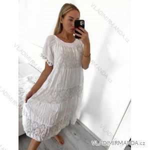 Women's Long Chiffon Short Sleeve Dress (S/M ONE SIZE) ITALIAN FASHION IMWGM23456