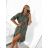 Women's Long Linen Shirt Dress Long Sleeve (S/M ONE SIZE) ITALIAN FASHION IMPLI2272014 S/M black