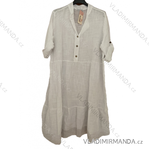 Oversize 3/4 Sleeve Women's Plus Size Shirt Dress (L/XL/2XL ONE SIZE) ITALIAN FASHION IM423111