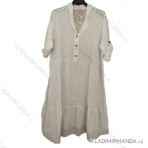 Oversize 3/4 Sleeve Women's Plus Size Shirt Dress (L/XL/2XL ONE SIZE) ITALIAN FASHION IM423111