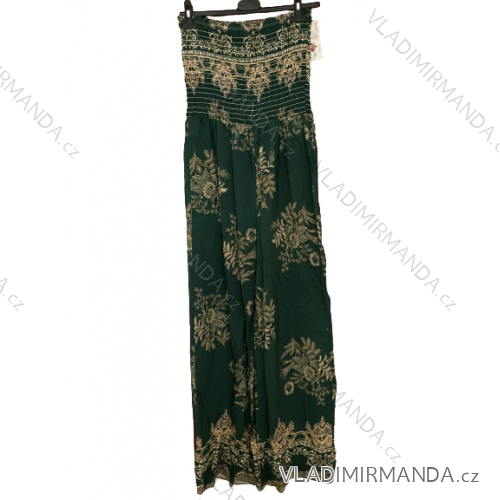 Women's long elegant overall with straps (S/M ONE SIZE) ITALIAN FASHION IM7235230 S/M Emerald