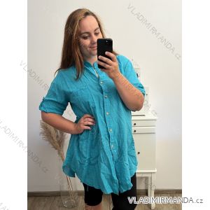 Women's Plus Size 3/4 Sleeve Shirt (XL/2XL/3XL ONE SIZE) ITALIAN FASHION IMB23PAOLA