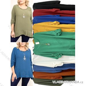 Tunic with Pendant Long Sleeve Women's Plus Size (3XL/4XL ONE SIZE) ITALIAN FASHION IMWT23209