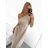 Women's Long Formal Elegant Sleeveless Satin Pleated Dress (S/M ONE SIZE) ITALIAN FASHION IMM23M5790