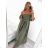 Ladies Long Sleeved Dress (S / M ONE SIZE) ITALIAN FASHION IMM211555 S/M Green