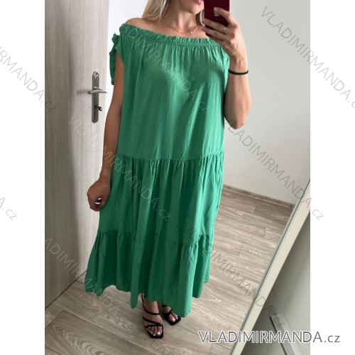 Summer dress short sleeve ladies (uni sl) ITALIAN Fashion IM818063 S/M Green