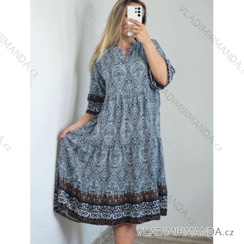 Shirt dress oversize short sleeve women's plus size (XL/2XL ONE SIZE) ITALIAN FASHION IM723004