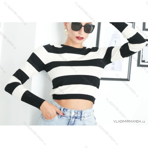 Women's Stripe Long Sleeve Sweater (S/M ONE SIZE) ITALIAN FASHION IMPDY23ZS5231