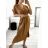 Women's Summer Boho Long Short Sleeve Dress (S/M ONE SIZE) ITALIAN FASHION IMPLI223787 S/M Brown