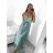 Long summer satin dress with straps women with belt (UNI S / M) ITALIAN FASHION IMM22INFINITE