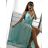 Long summer satin dress with straps women with belt (UNI S / M) ITALIAN FASHION IMM22INFINITE