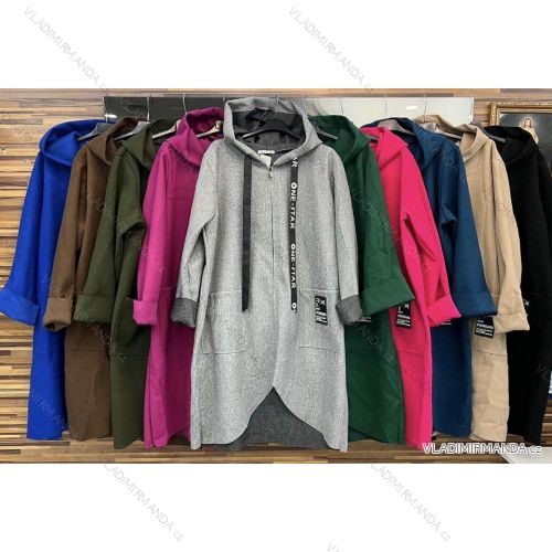 Women's Fleece Hooded Long Sleeve Coat (S/M ONE SIZE) ITALIAN FASHION IMWD232743