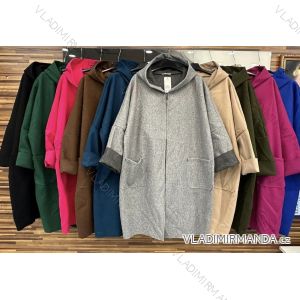 Women's Plus Size Fleece Hooded Long Sleeve Coat (XL/2XL ONE SIZE) ITALIAN FASHION IMWD232744