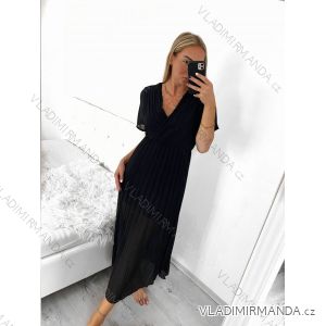 Women's Long Chiffon Short Sleeve Dress (S/M ONE SIZE) ITALIAN FASHION IMWGS231048