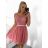 Women's strapless short party dress (S/M ONE SIZE) ITALIAN FASHION IMPSH24C612 pink salmon S/M