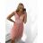 Women's strapless short party dress (S/M ONE SIZE) ITALIAN FASHION IMPSH24C612 pink salmon S/M