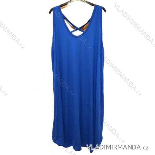 Šaty dlouhé letní krátký rukáv dámské proužek (S/M ONE SIZE) ITALSKÁ MODA IMD23399 3xl / 4xl Royal blue