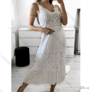 Women's Summer Lace Boho Strapless Dress (S/M ONE SIZE) ITALIAN FASHION IMPLI2490687