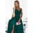 299-11 CHIARA elegant maxi long dress with straps - green