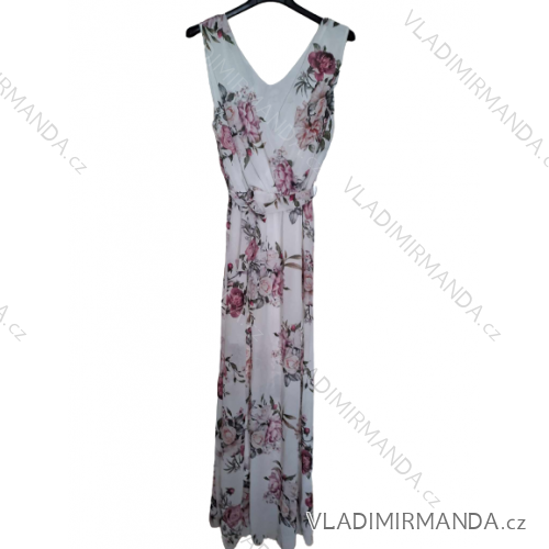 Women's long sleeveless summer dress (S / M ONE SIZE) ITALIAN FASHION IMD21551