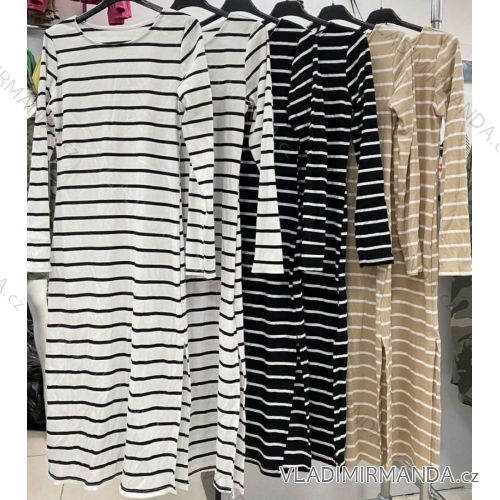 Women's Stripe Long Sleeve Dress (S/M ONE SIZE) ITALIAN FASHION IMWE232806