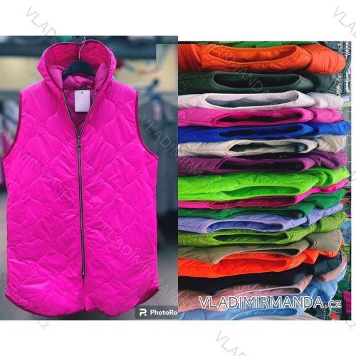 Women's Sleeveless Hooded Vest (S/M ONE SIZE) ITALIAN FASHION IMWC232851