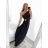 Women's Long Formal Elegant Sleeveless Satin Pleated Dress (S/M ONE SIZE) ITALIAN FASHION IMM23M5790