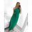 Women's Long Formal Elegant Sleeveless Satin Pleated Dress (S/M ONE SIZE) ITALIAN FASHION IMM23M5790