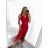 Elegant formal dress with straps for women (S / M ONE SIZE) ITALIAN FASHION IM321576 S/M red