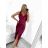 Elegant formal dress with straps for women (S / M ONE SIZE) ITALIAN FASHION IM321576 S/M red