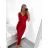 Elegant formal dress with straps for women (S / M ONE SIZE) ITALIAN FASHION IM321576 S/M red