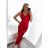 Elegant formal dress with straps for women (S / M ONE SIZE) ITALIAN FASHION IM321576 S/M red