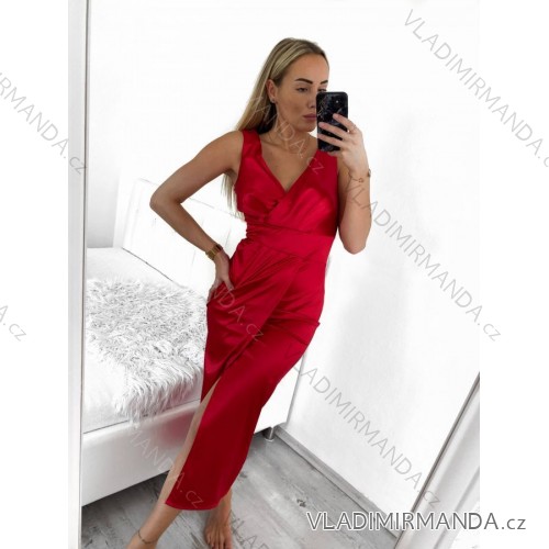 Elegant formal dress with straps for women (S / M ONE SIZE) ITALIAN FASHION IM321576 S/M red