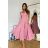 Women's Plus Size (42-46) Long Elegant Party Sleeveless Dress POLISH FASHION PMLBC23265-10 pink 36