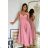 Women's Plus Size (42-46) Long Elegant Party Sleeveless Dress POLISH FASHION PMLBC23265-10 pink 36