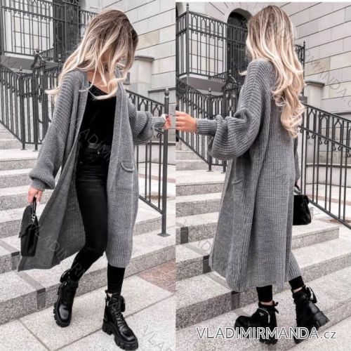 Women's Long Sleeve Knitted Cardigan (S/M ONE SIZE) ITALIAN FASHION IMM238091