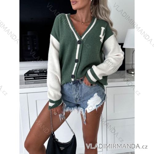 Women's Long Sleeve Button Up Sweater (S/M ONE SIZE) ITALIAN FASHION IMM23603