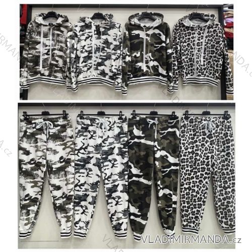 Women's Camouflage Hoodie and Sweatpants Set (S/M ONE SIZE) ITALIAN FASHION IMWB23516