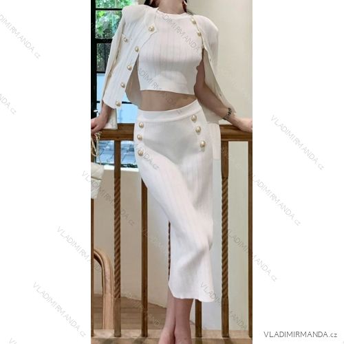 Women's Elegant Sweater, Top and Skirt Set (S/M ONE SIZE) FRENCH FASHION FMWT23DS56371